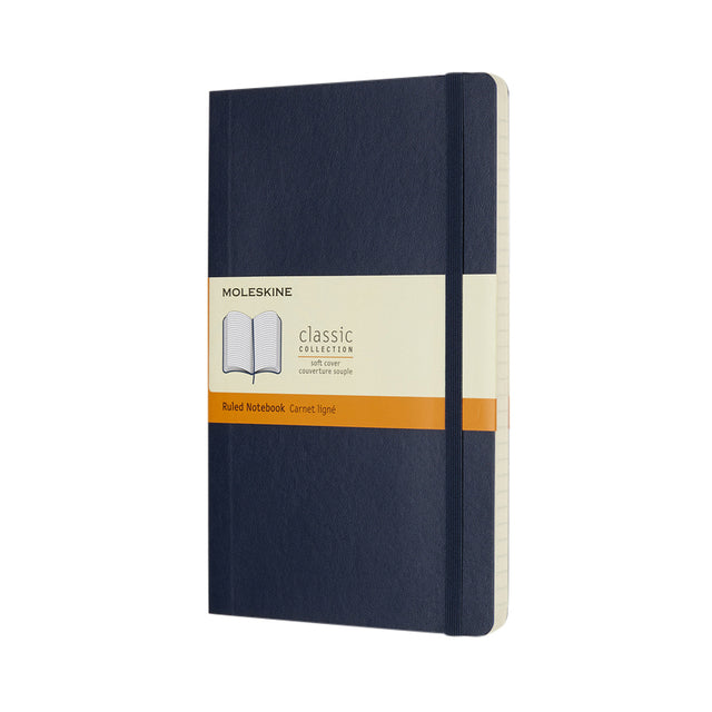 Moleskine – Notizbuch groß, 130 x 210 mm, Linie Softcover, Saphirblau
