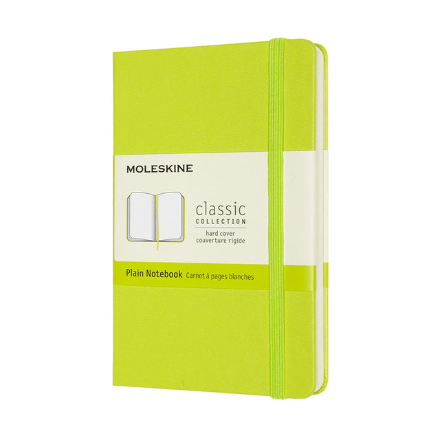 Moleskine – Notebooktasche 90 x 140 mm, blanko, fester Einband, zitronengrün