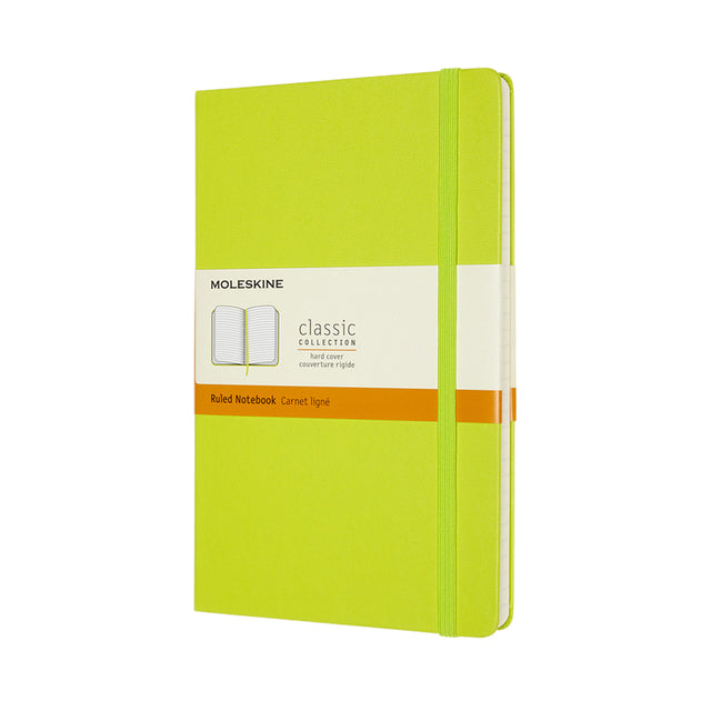 Moleskine - Carnet grand format ligne 130x210mm couverture rigide vert citron