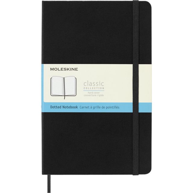 Moleskine – Notizbuch groß, 130 x 210 mm, Punkte, Hardcover, schwarz