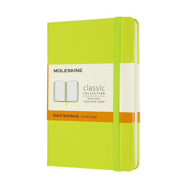 Moleskine - Carnet pochette 90x140mm line couverture rigide vert citron