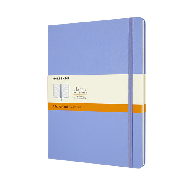 Moleskine – Notizbuch XL 190 x 250 mm, Linie Hardcover, Hortensienblau