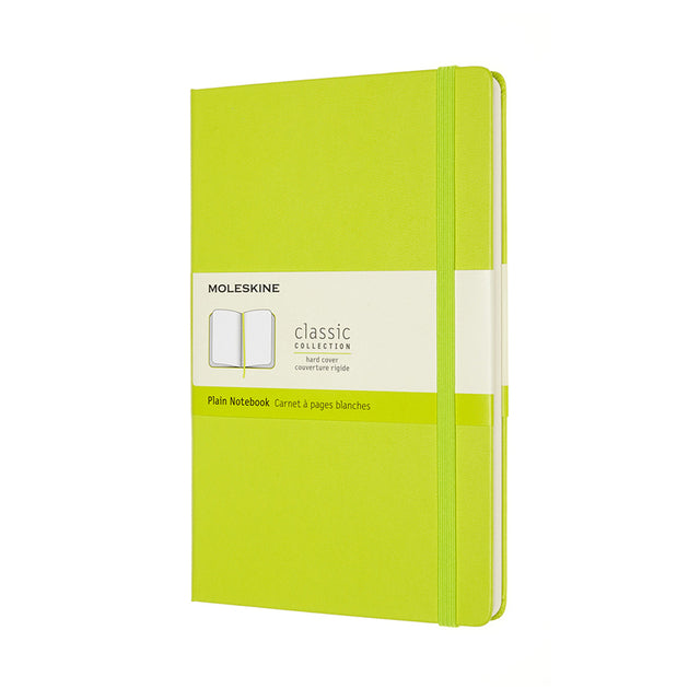 Moleskine – Notizbuch groß, 130 x 210 mm, blanko, fester Einband, zitronengrün