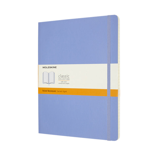 Moleskine - Carnet XL 190x250mm ligne couverture souple bleu hortensia