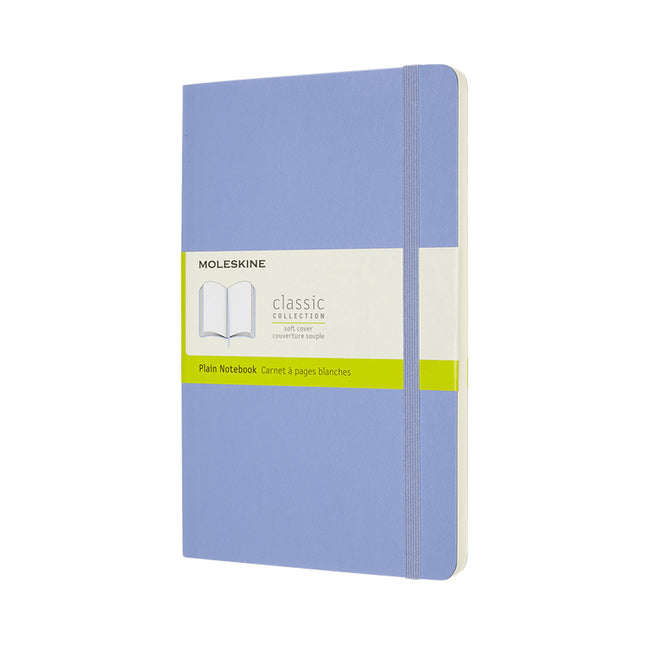 Moleskine - Carnet grand format 130x210mm vierge couverture souple bleu hortensia