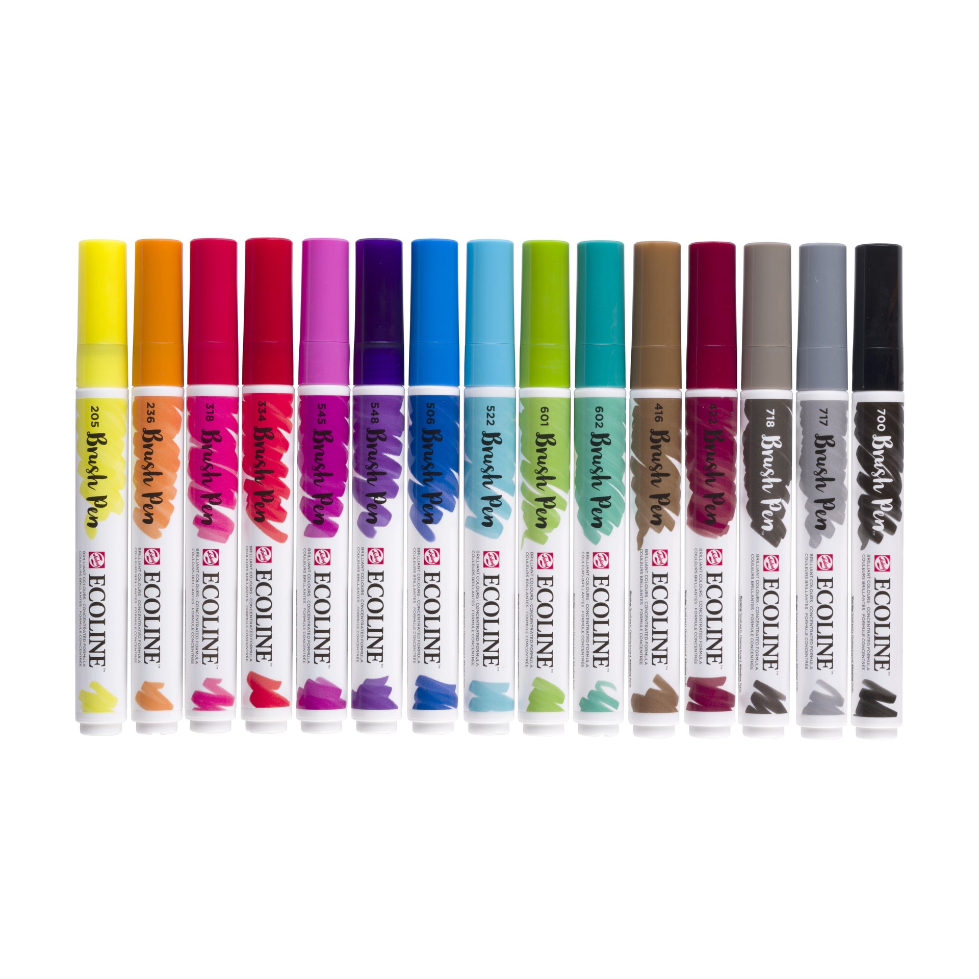Talens Ecoline -  Brushpen ecoline set 15 stuks assorti | 3 stuks