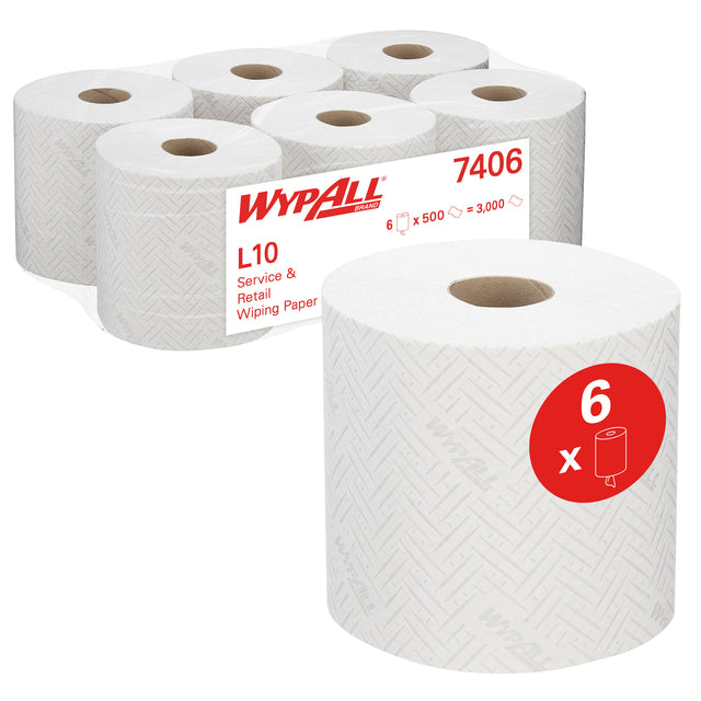 WypAll - Papier nettoyant l10 1 couche 500 feuilles blanc