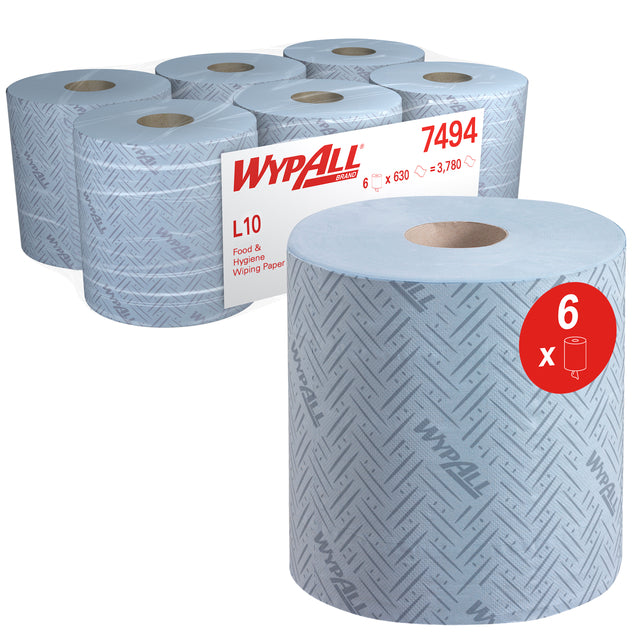 WypAll - Papier nettoyant l10 1 couche 630 feuilles bleu