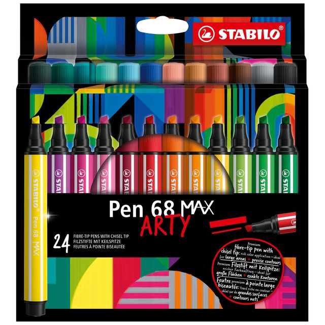 STABILO - Filzstift Pen 68 Max Arty sortiertes Etui mit 24 Stück
