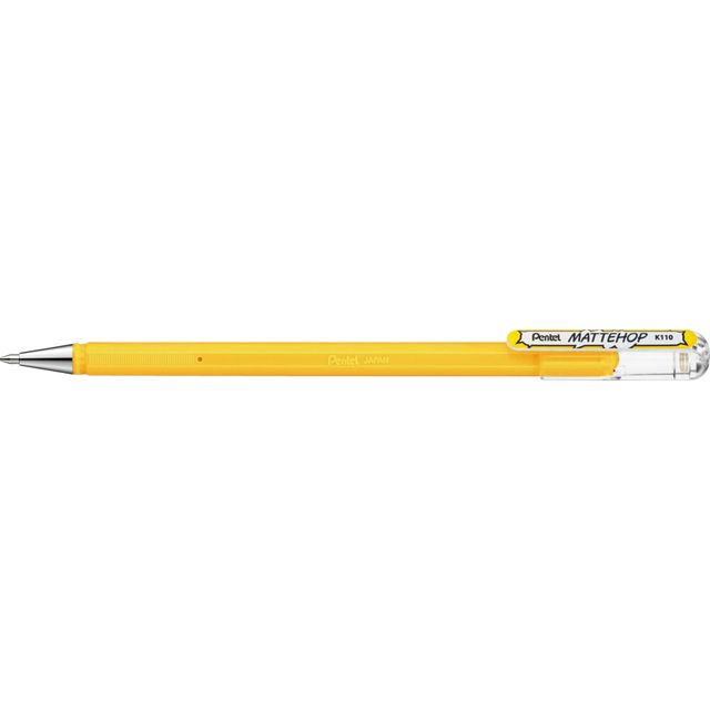 Pentel - Gelwriter k110 mattehop m jaune | 12 pièces