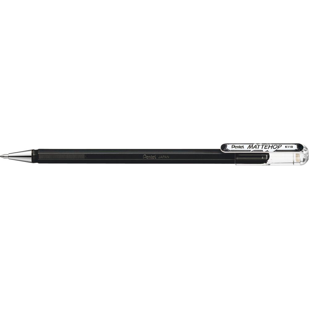 Pentel - Gelschreiber k110 mattehop m schwarz | 12 Stück