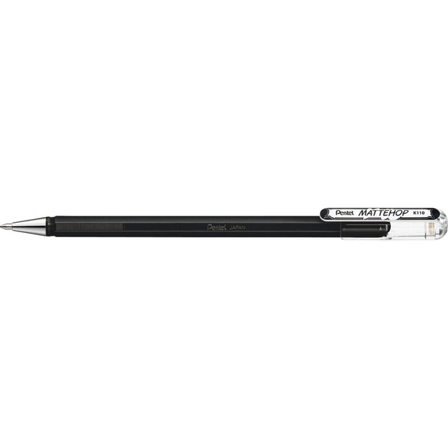 Pentel - Gelwriter k110 mattehop m noir | 12 pièces