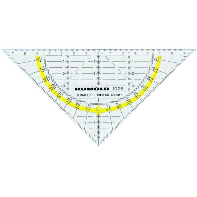 Rumold -  Geodriehoek 1026 160mm transparant | 10 stuks