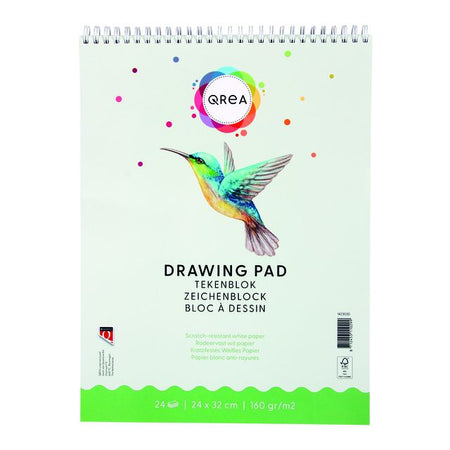 Qrea - Bloc à dessin 24x32 24 feuilles spirale 160gr | 5 pièces