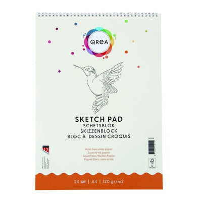 Qrea -  Schetsblok a4 24vel 120gr spiraal | 5 stuks