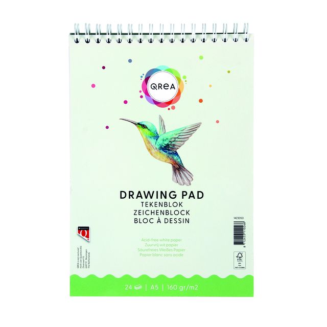 Qrea - Bloc à dessin A5 24 feuilles 160gr spirale