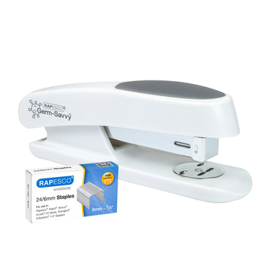 Rapesco - Agrafeuse Germ-Savvy Moins d'Effort Eco Sting Ray antibactérienne blanc