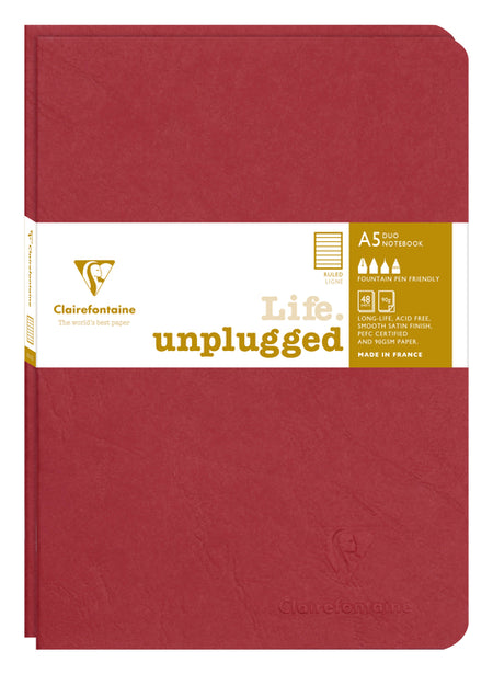 Clairefontaine - Carnet A5 ligne 96 pages 90gr sceau rouge de 2 pièces