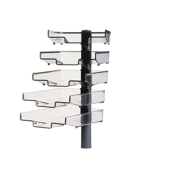 Hansa - Corbeille à courrier avec bras pivotant à 360 degrés 5 pièces noir