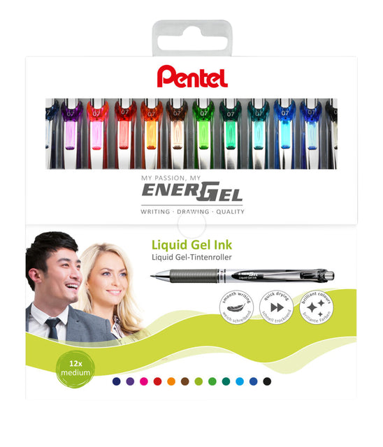 Pentel - Gelshrijk Pentel BL77 Energel M 12st Asorti