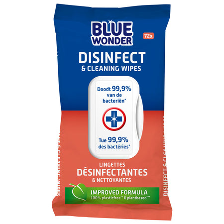 Blue Wonder - Lingettes nettoyantes désinfectantes 72 pièces