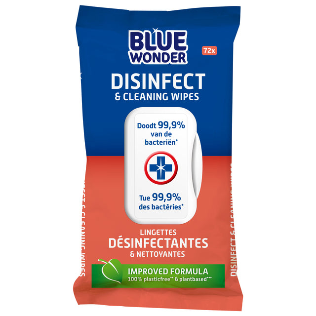 Blue Wonder - Lingettes nettoyantes désinfectantes 72 pièces