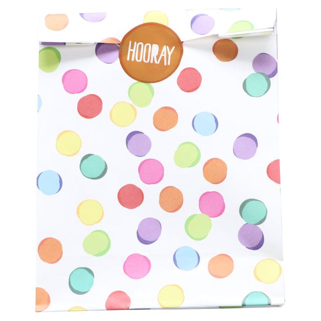 Haza - Uitdeelzakjes  festive colors met stickers 6st | 10 stuks