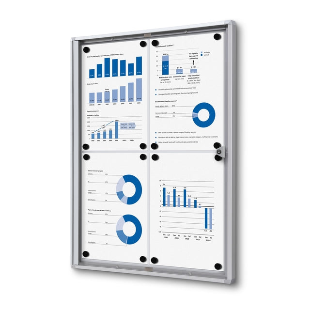 Quantore - Tableau d'affichage intérieur 4x A4 argent