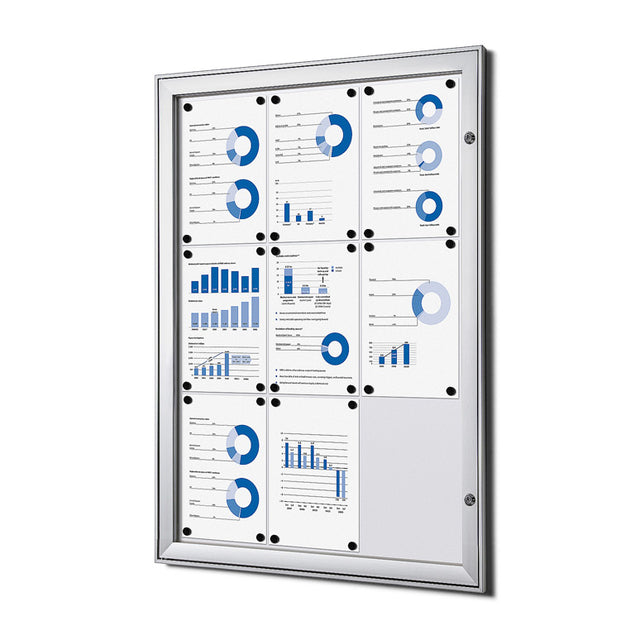 Quantore -  Vergrendelbaar notitiebord indoor zilver 9x a4