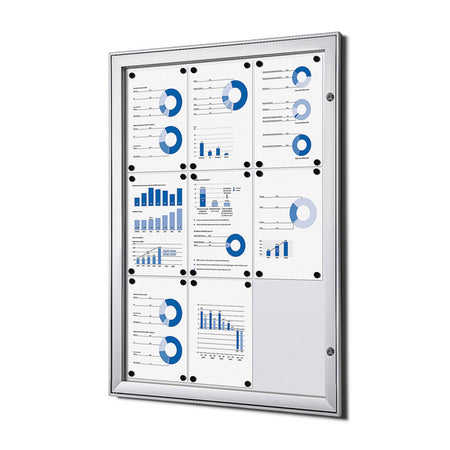 Quantore - Tableau d'affichage de luxe 9x A4 argent