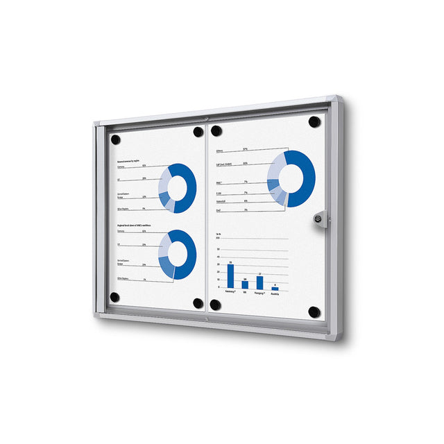 Quantore - Tableau d'affichage intérieur 2x A4 argent