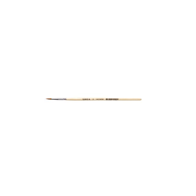 Qrea - Brosse cheveux synthétiques no. 2 largeur 3,0 mm | 12 pièces