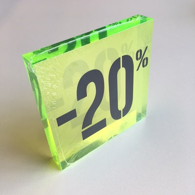 Klika - Bloc discount acrylique -20% vert fluo