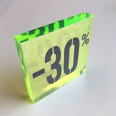 Klika - Bloc discount acrylique -30% vert fluo
