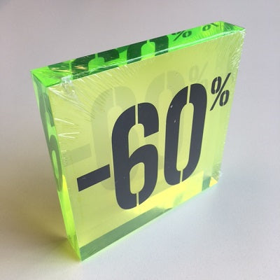Klika - Bloc discount acrylique -60% vert fluo 8 pièces