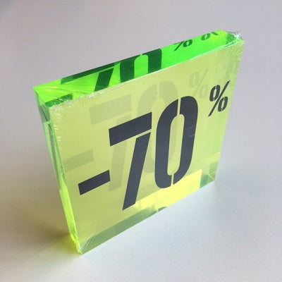 Klika - Bloc discount acrylique -70% vert fluo 8 pièces
