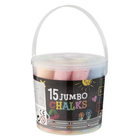 Moxy -  Stoepkrijt  emmer 15 stuks assorti | 18 stuks