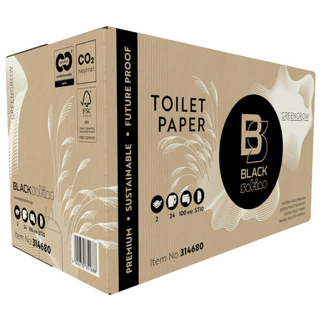 BlackSatino - Papier toilette ST10 GreenGrow système rouleau 2 couches 100m naturel 314680