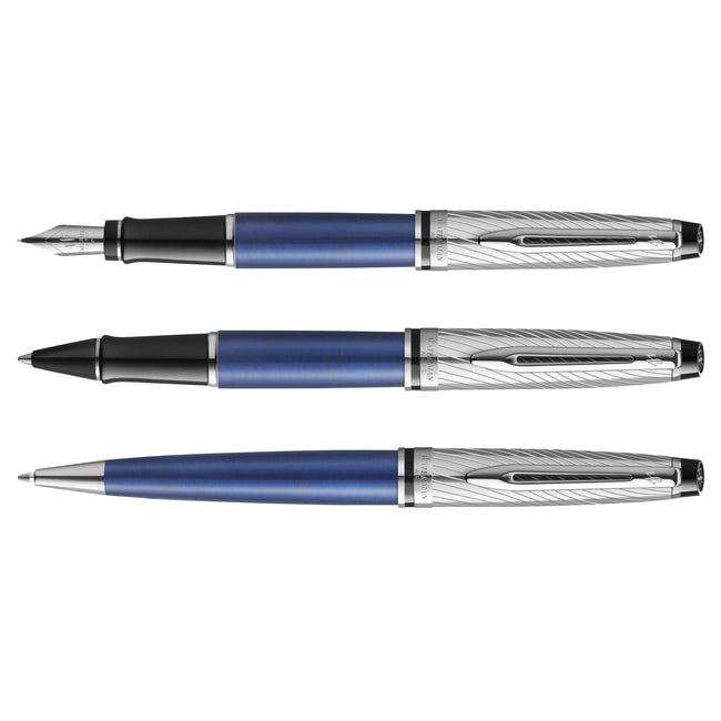 Waterman - Stylo bille Expert métallisé Bleu CT moyen