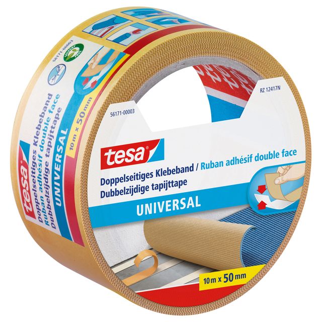 Tesa -  ijte uni 10mx50mm dubbelzijdig wit | 6 stuks