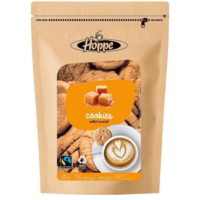 Hoppe -  Koekjes Cookies fairtrade caramel zeezout circa 125 stuks