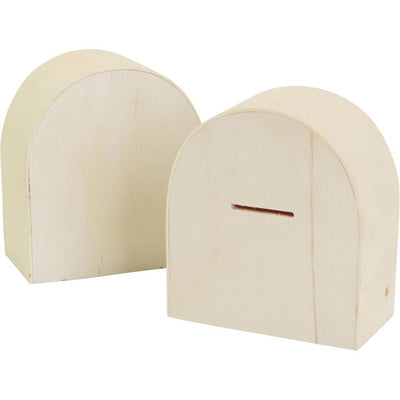 Creativ Company -  Spaarpot  hout 10x9cm | 12 stuks