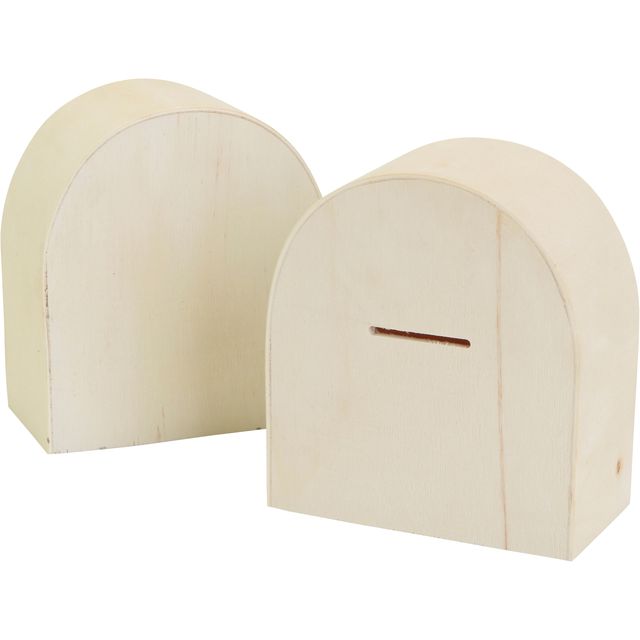 Creotime - Tirelire Creativ Company bois 10cm x 9cm | 12 pièces