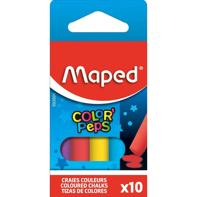 Maped - Craie pour tableau Color'Peps lot de 10 pièces assorties