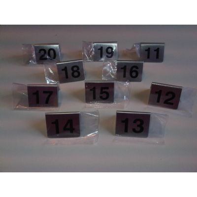 Klika -  Bordje / tafelnummer set 11 tot 20 rvs