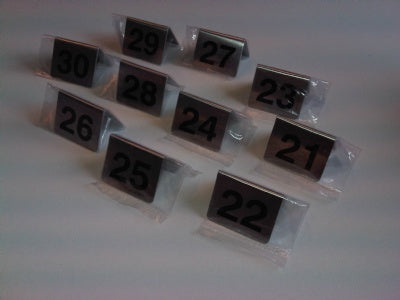 Klika -  Bordje / tafelnummer set 41 tot 50 rvs