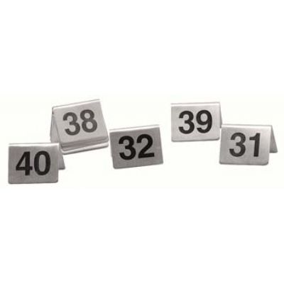 Klika - Jeu d'assiettes / numéros de table 31 à 40 en acier inoxydable