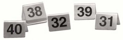 Klika -  Bordje / tafelnummer set 31 tot 40 rvs