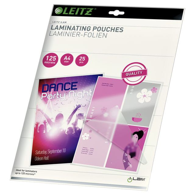 Leitz - Eva lamineerhoes ft A4, 250 micron (2 x 125 micron), pak van 25 stuks