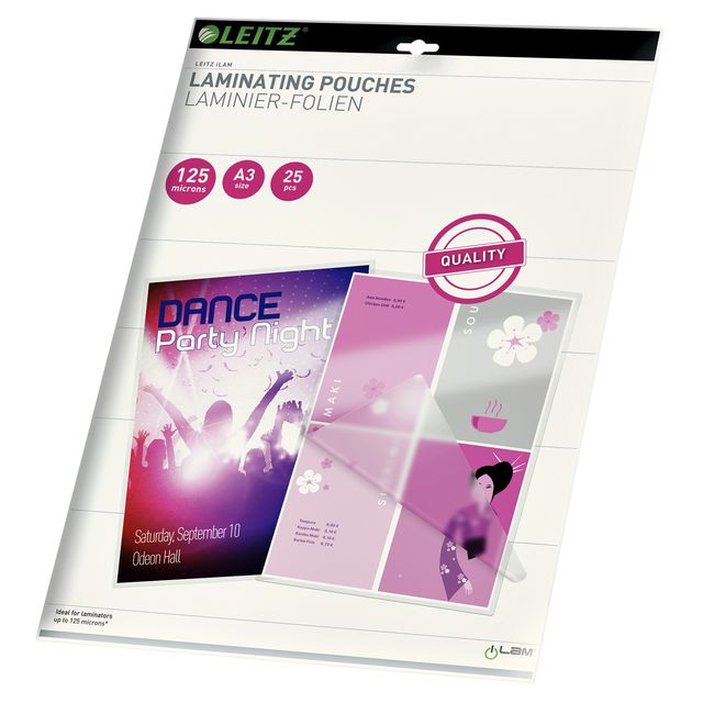 Leitz - Pochette de plastification iLAM A3 2x125microns EVA 25 pièces